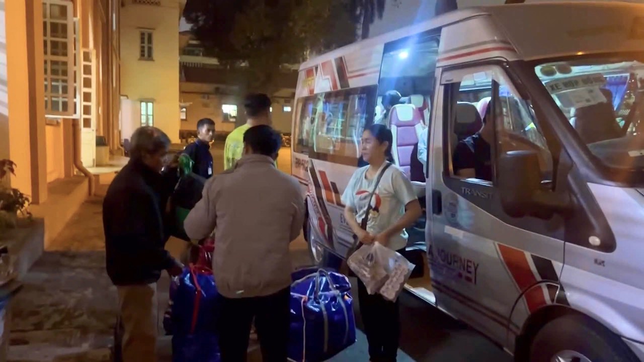 The free bus takes children being treated at Children's Hospital 2 in Ho Chi Minh City home for Tet