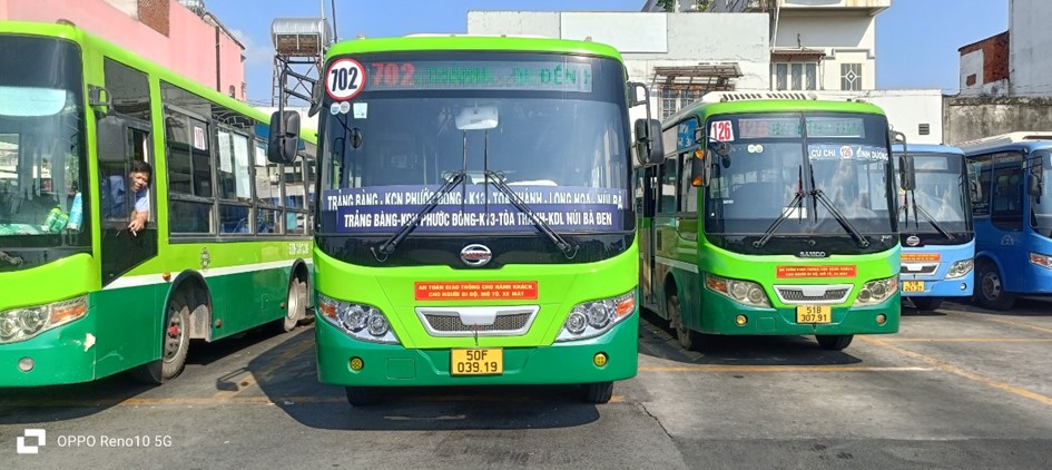 Bus route 70-2 (Cu Chi Bus Station - Holy See - Ba Den Mountain Tourist Area). Photo: Ho Chi Minh City Public Transport Management Center