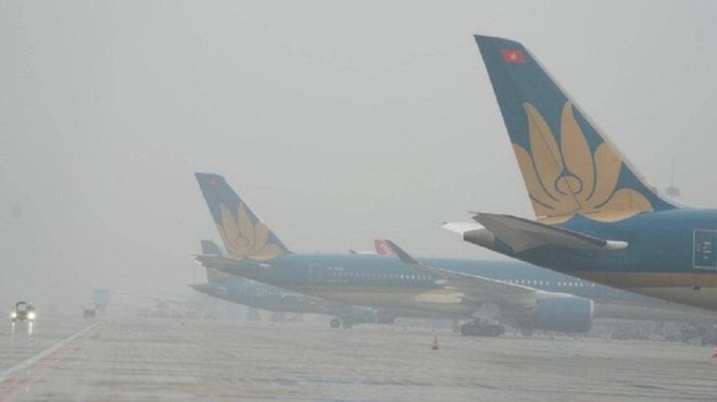 Many flights were affected by fog in the North. Photo: Vietnamairline