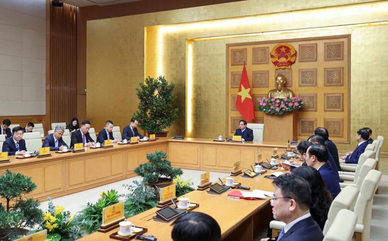 Prime Minister Pham Minh Chinh receives Chinese Ambassador to Vietnam Ha Vi. Photo: VGP