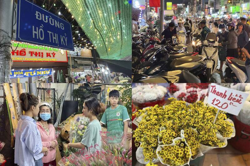 Image recorded at Ho Thi Ky flower market on the evening of January 25. Photo: Ngoc Le