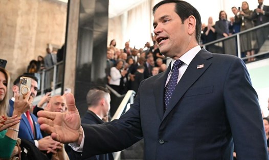 Tân Ngoại trưởng Mỹ Marco Rubio phát biểu tại Bộ Ngoại giao Mỹ ngày 21.1.2025. Ảnh: AFP