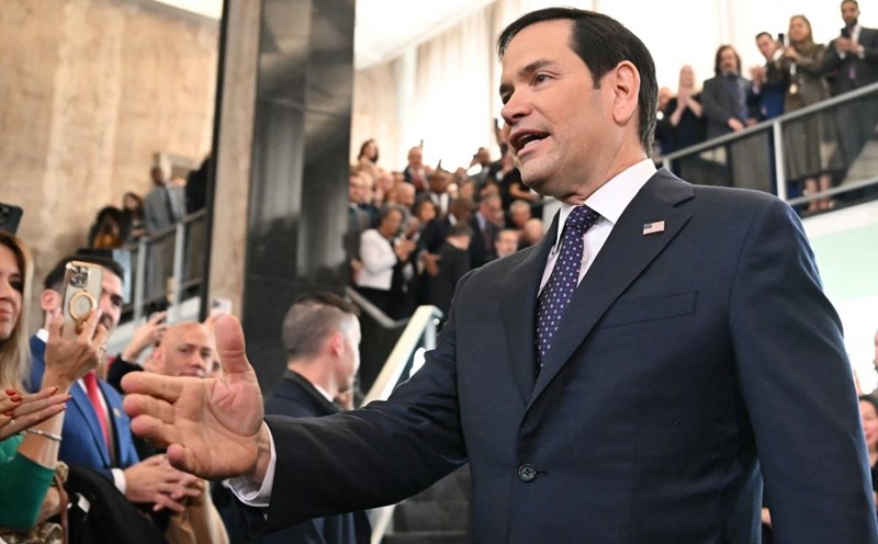 New US Secretary of State Marco Rubio speaks at the US State Department on January 21, 2025. Photo: AFP
