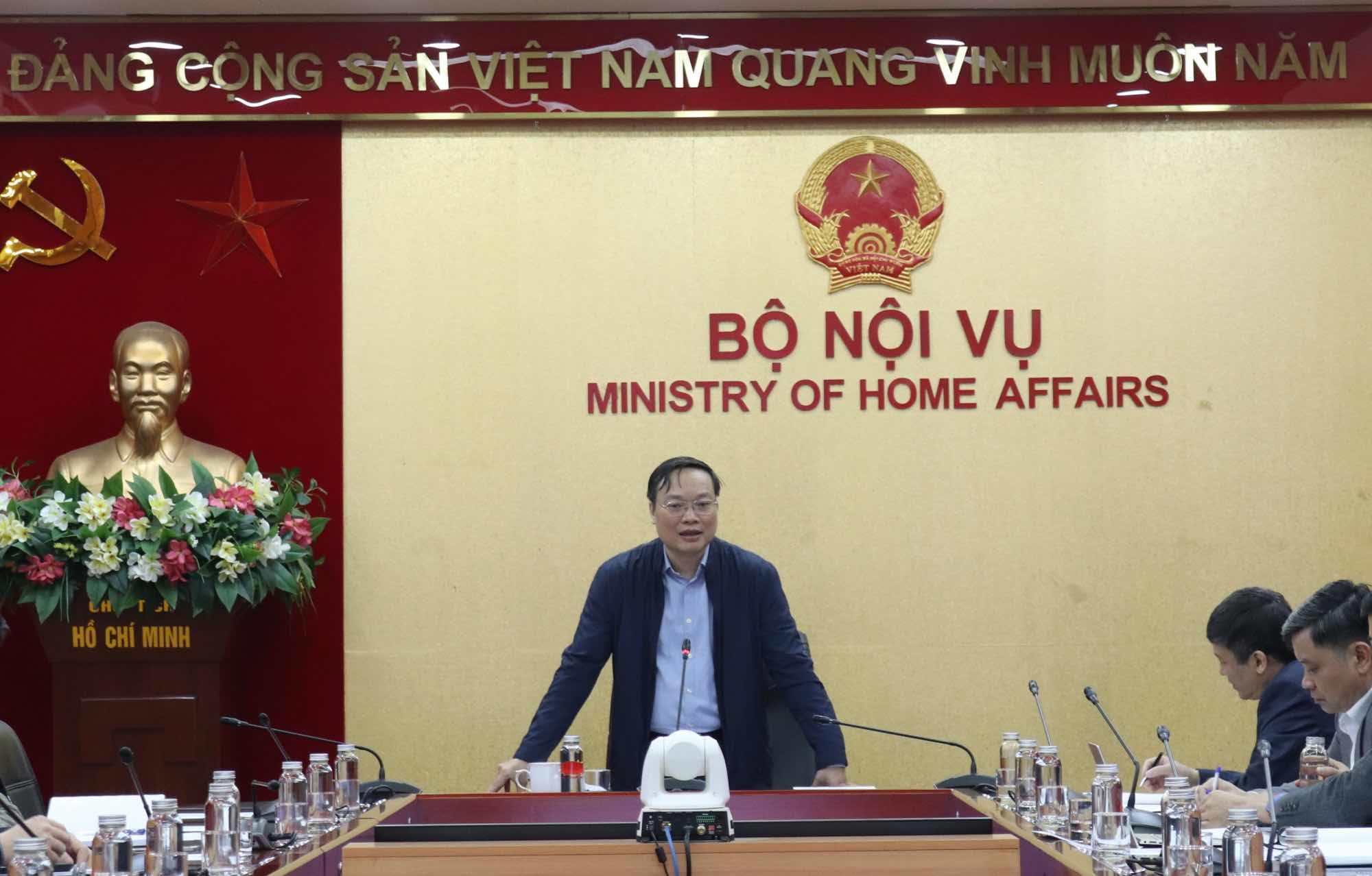 Deputy Minister of Home Affairs Truong Hai Long speaks at the Conference. Photo: Ministry of Home Affairs