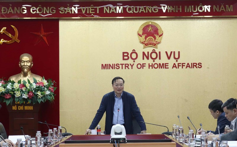 Deputy Minister of Home Affairs Truong Hai Long speaks at the Conference. Photo: Ministry of Home Affairs