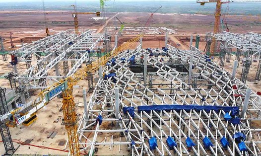 Một hạng mục công trình sân bay Long Thành Ảnh: Hà Anh Chiến