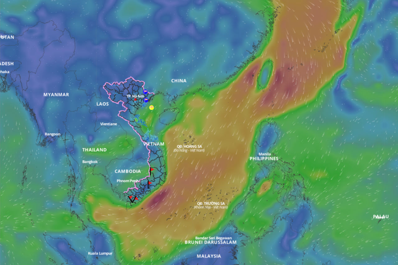 Forecast of bad weather in the East Sea near Tet