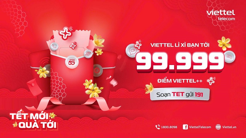 Chuong trinh li xi Tet thuong nien cua Viettel Telecom nham tri an khach hang. Anh: Viettel