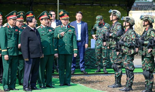 Thủ tướng Chính phủ Phạm Minh Chính nhấn mạnh nhiệm vụ xây dựng Tình báo Quốc phòng vững mạnh. Ảnh: VGP