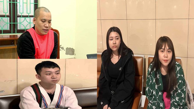 Some members of a fraud ring in Cambodia were arrested by Bac Ninh police. Photo: Bac Ninh police