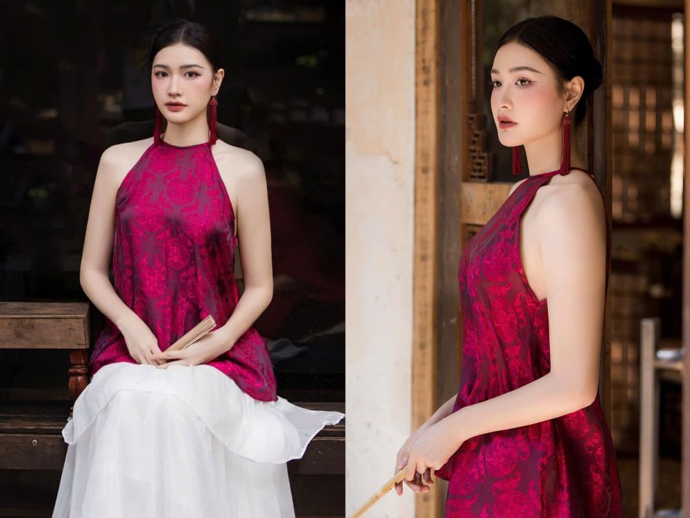 Phụ công Kim Thanh chụp hình đón Tết Nguyên đán 2025. Ảnh: FBNV