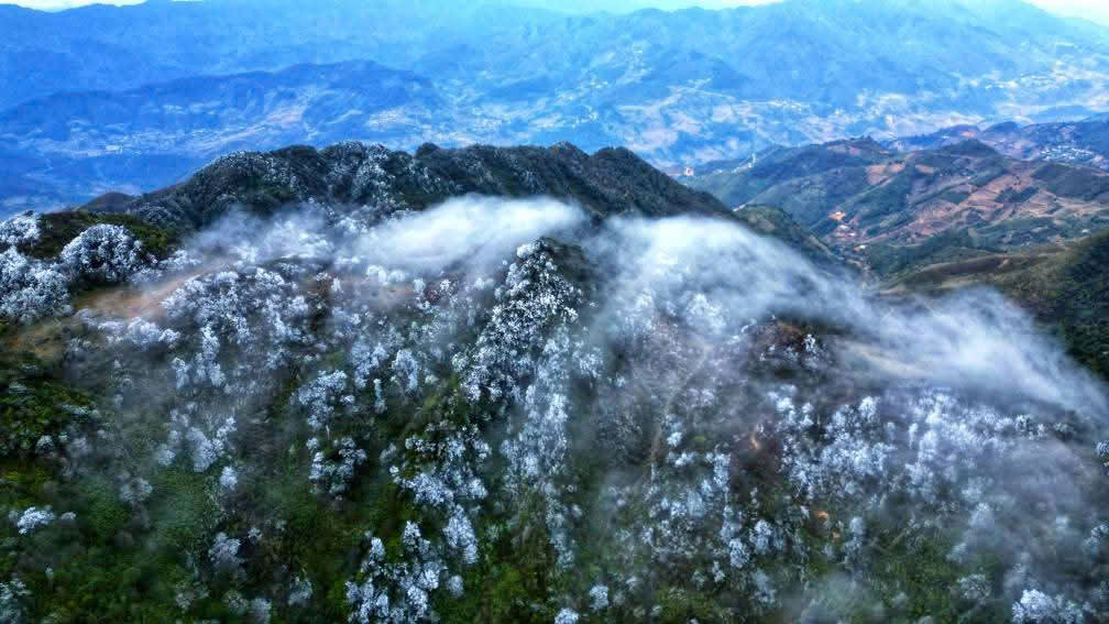 Tai dinh Trong Pao Sang, Khau Pha va Khau Nha thuoc xa La Pan Tan; dinh Lung Cung thuoc xa Nam Co, xuat hien suong muoi va bang tuyet phu trang xoa.