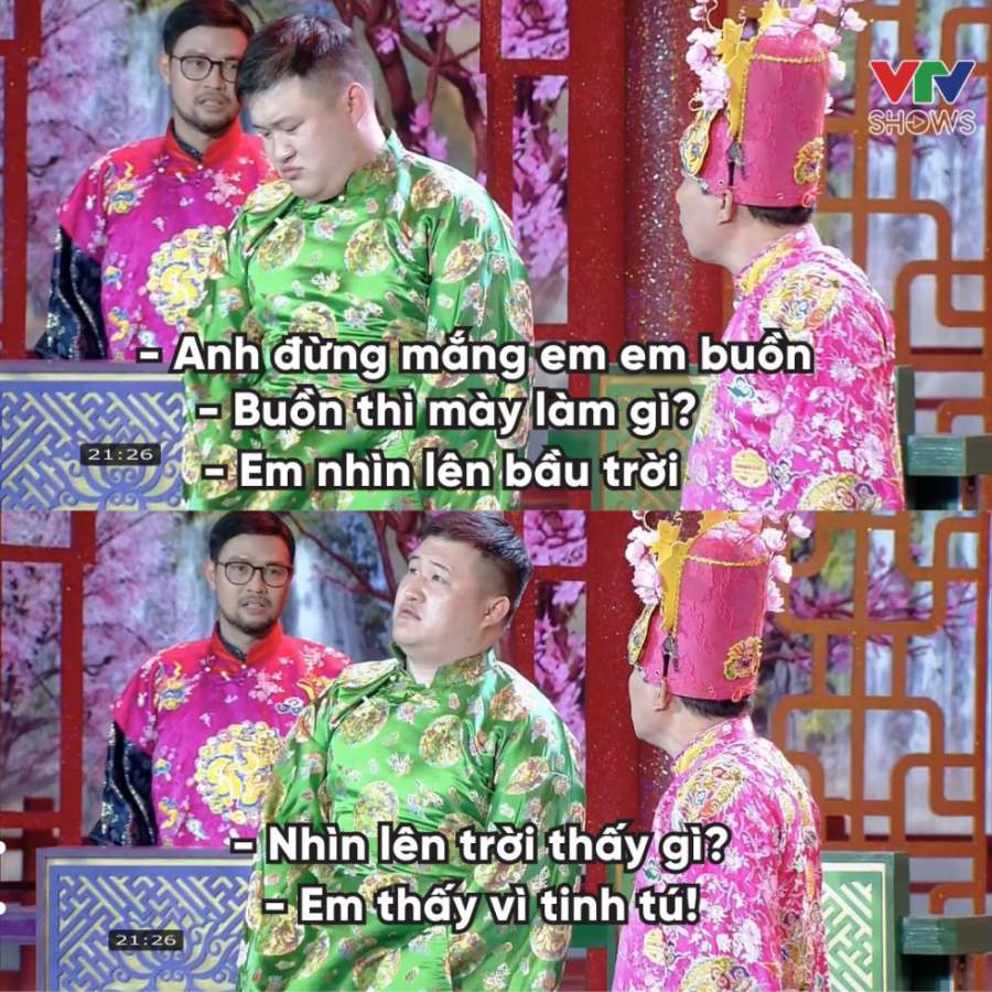 Dan thi sinh boi roi truoc nhung cau hoi hoc bua cua dan Tao. Anh: VTV Show