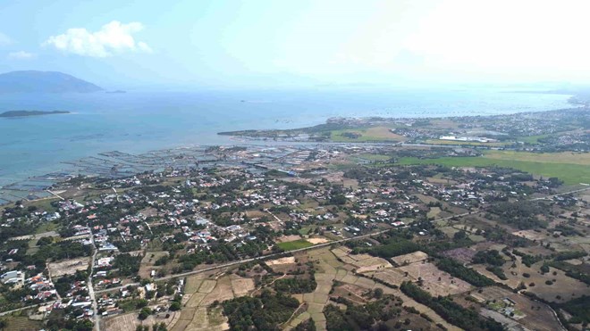 Van Phong Bay area in Van Ninh district seen from above. Photo: Huu Long