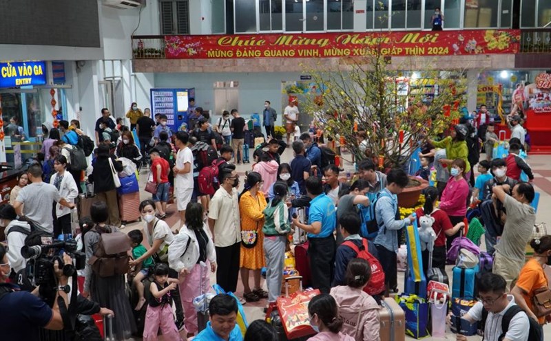 The Ho Chi Minh City Labor Federation organized the "Spring Train" program in 2024 with many positive meanings. Photo: Anh Tu