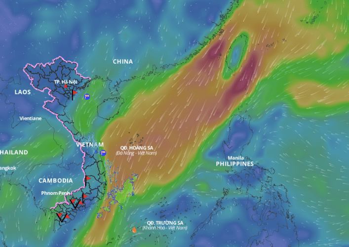 This morning, January 3, the low pressure area is located at 6.5 - 7.5 degrees north latitude, 112.5 - 113.5 degrees east longitude. Photo: Vietnam Disaster Monitoring System