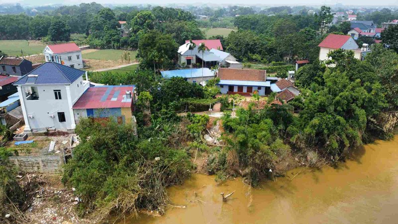 Khu vuc sat lo bo song Cau thoi diem thang 9.2024. Anh: Lam Thanh