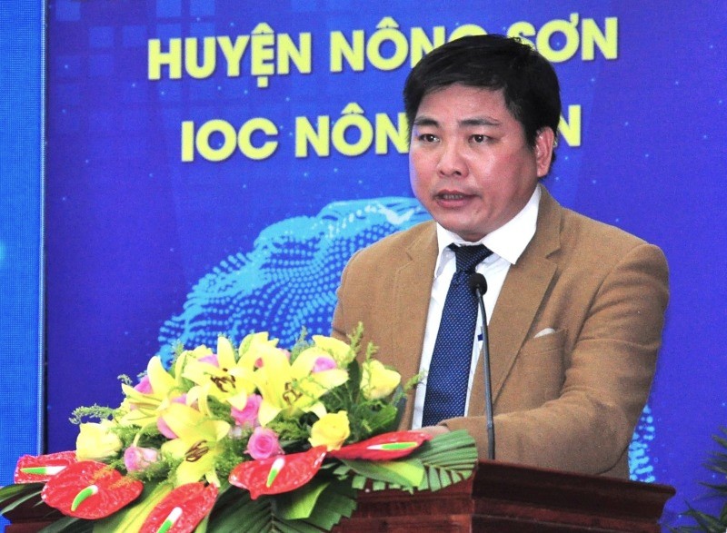 Ong Nguyen Van Hoa - Chu tich UBND huyen Nong Son (cu) duoc bau giu chuc Chu tich UBND huyen Que Son (moi), sau khi sap nhap. Anh: Nguyen Ha