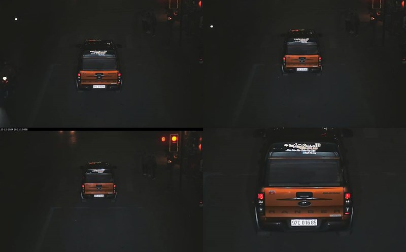 Many out-of-province cars speeding and running red lights in Cao Bang. Photo: Cao Bang Police.