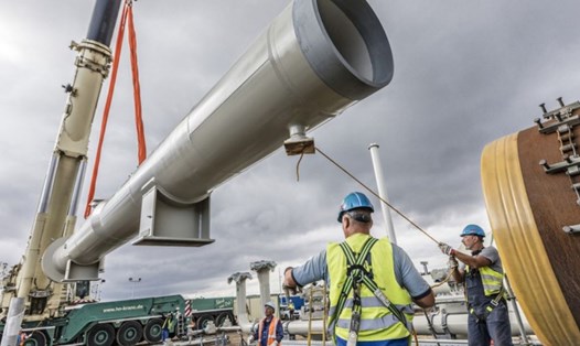 Xây đường ống Nord Stream 2 để đưa khí đốt Nga đến Đức, năm 2020. Ảnh: Nord Stream 2