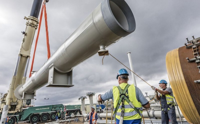 Construction of the Nord Stream 2 pipeline to bring Russian gas to Germany, 2020. Photo: Nord Stream 2