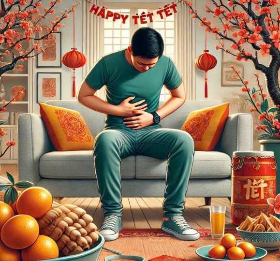 Effective solutions for overeating during Tet. Graphics: Huong Giang