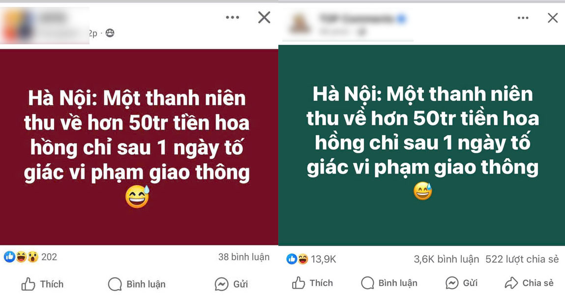 Thong tin duoc lan truyen nhanh chong tren mang xa hoi. Anh chup man hinh