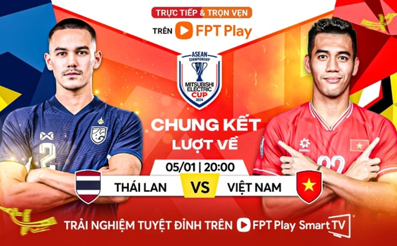 Vietnam team will play away against Thailand in the second leg of the 2024 ASEAN Cup final. Photo: FPT Play