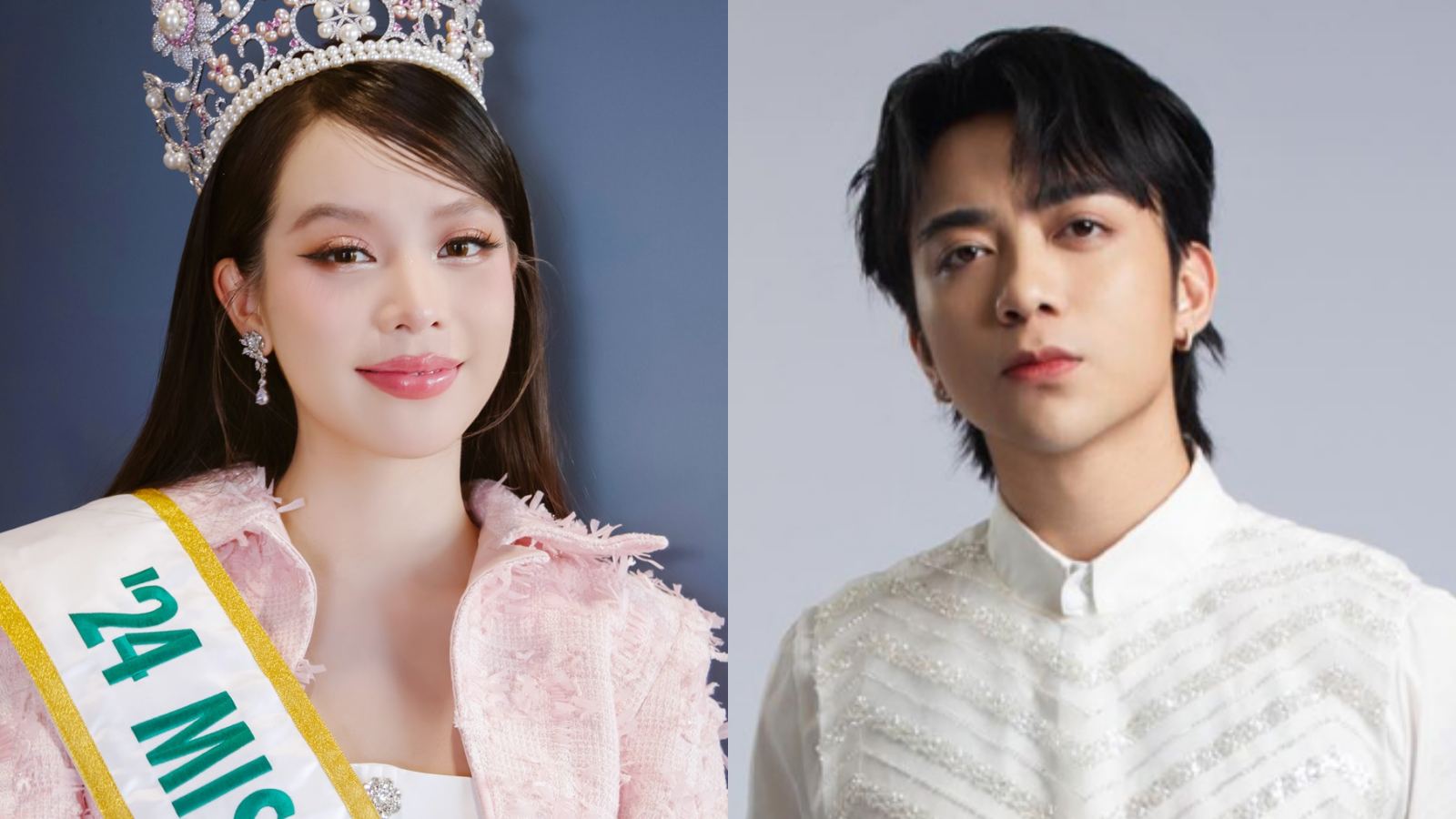 Miss Thanh Thuy and singer Soobin Hoang Son. Photo: FBNV