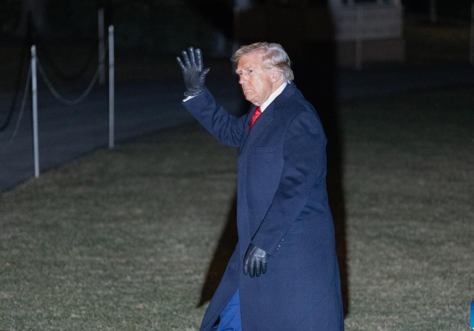 US President Donald Trump returns to the White House on January 27, 2025. Photo: Xinhua