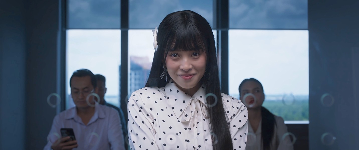 Tieu Vy plays in the movie "The Four Guardians". Photo: Producer.