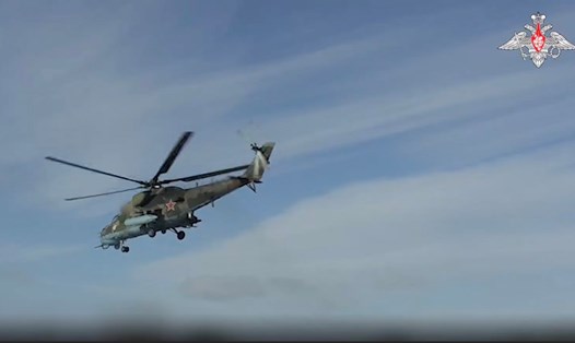 Trực thăng tấn công Mi-35 của Nga. Ảnh: Bộ Quốc phòng Nga