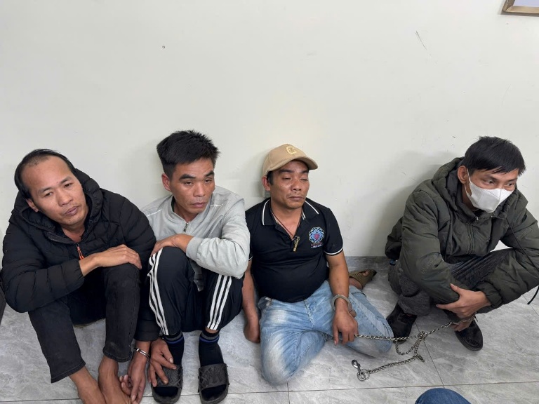 The subjects were arrested by Hai Phong Police for drug-related crimes. Photo: Hai Phong Police