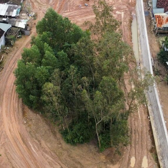 The government will forcibly reclaim the land plot of Mr. Huynh Ngoc Khanh's household to serve the construction of the Tra Khuc 3 bridge project. Photo: Vien Nguyen