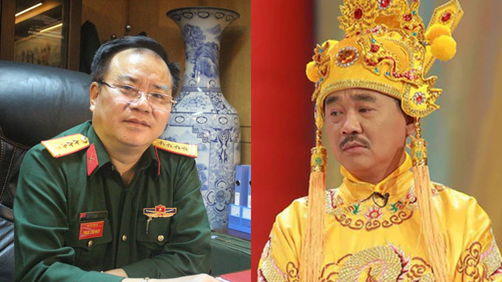 2 artists who played the role of Jade Emperor in Tao Quan. Photo: FBNV