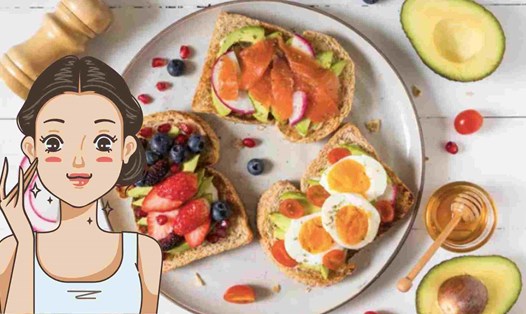 Bữa sáng lành mạnh tốt cho làn da. Đồ họa: Hạ Mây