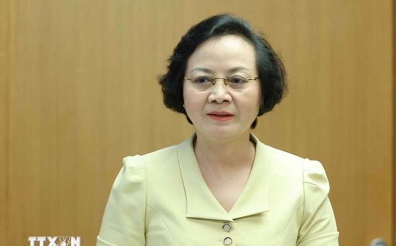 Minister Pham Thi Thanh Tra said that in 2025, the Ministry of Home Affairs will implement salary reform contents according to Conclusion No. 83 of the Politburo. Photo: VNA