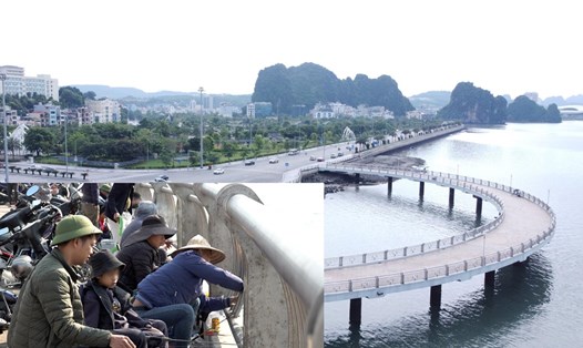 Cầu bán nguyệt, điểm câu cá triệu view tại TP Hạ Long. Ảnh: Đoàn Hưng
