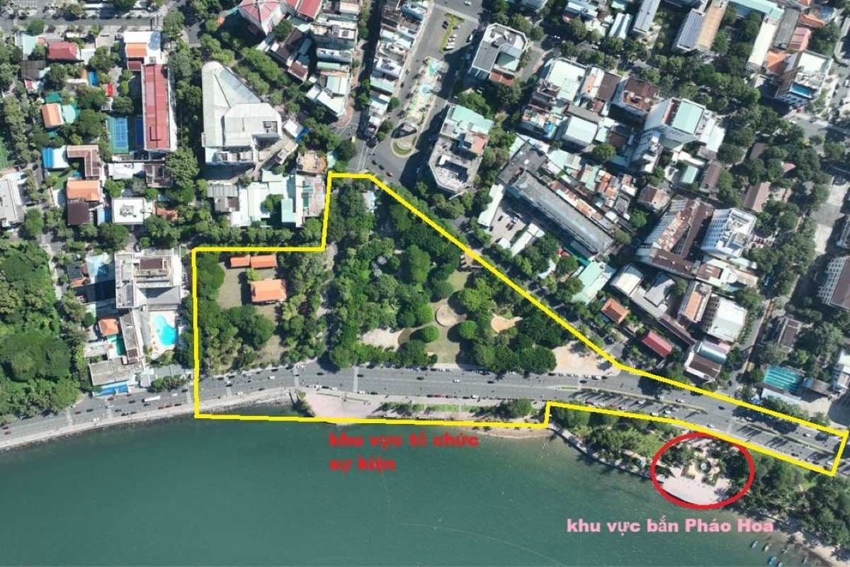 The area planned to host events and fireworks in Vung Tau on New Year's Eve. Photo: Thanh An