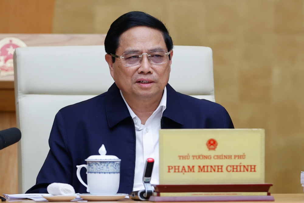 Prime Minister Pham Minh Chinh speaks at the 8th meeting of the Steering Committee for Streamlining the Government's apparatus. Photo: VGP/Nhat Bac