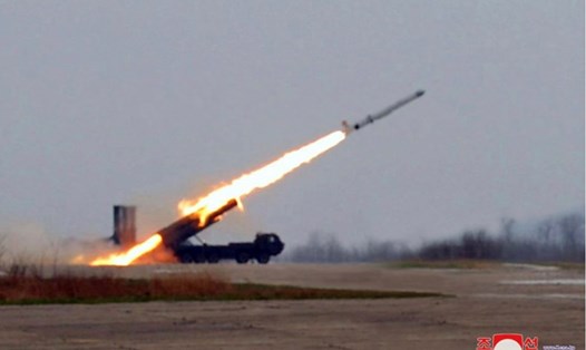 Một vụ phóng tên lửa của Triều Tiên trong năm 2024. Ảnh: AFP