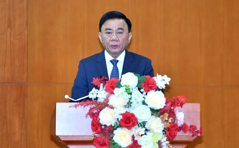 Politburo member, Standing member of the Secretariat, Chairman of the Central Inspection Commission Tran Cam Tu emphasized the requirement to reorganize and streamline the apparatus. Photo: Dang Khoa