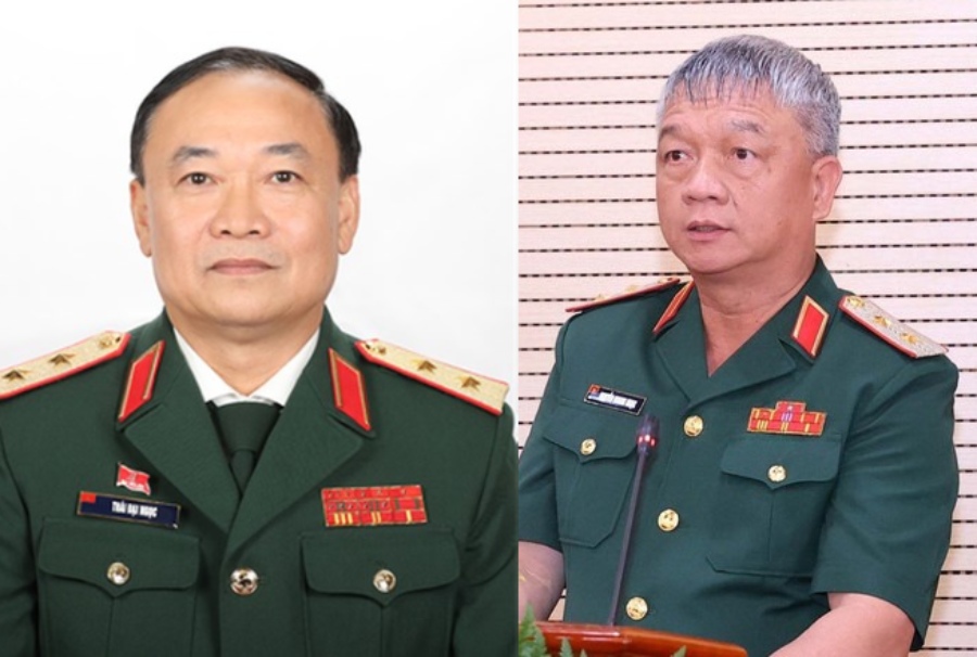 Lieutenant General Thai Dai Ngoc (left) and Lieutenant General Nguyen Quang Ngoc were appointed to the position of Deputy Chief of the General Staff of the Vietnam People's Army. Photo: VNA