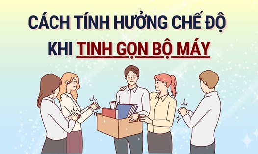 Xác định mức lương tính hưởng chế độ cho công chức tinh giản. Đồ họa: Hoàng Lê