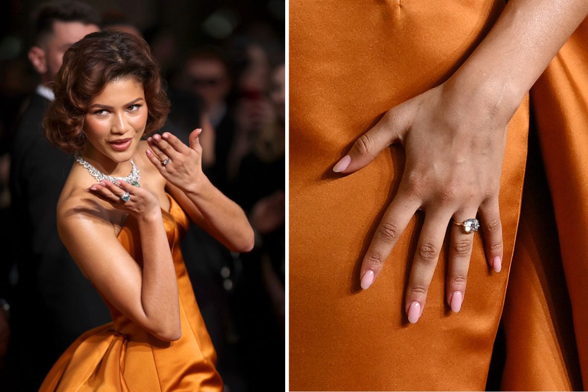 Zendaya khoe nhẫn đính hôn trên thảm đỏ Quả cầu vàng. Ảnh: WireImage