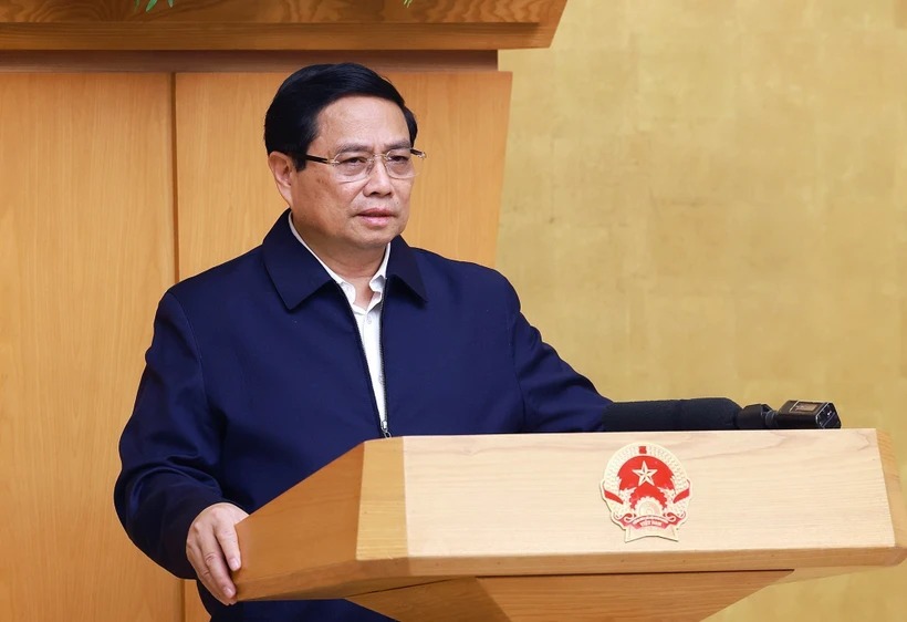 Prime Minister Pham Minh Chinh chairs a Government meeting on law-making in January 2025. Photo: Duong Giang/VNA