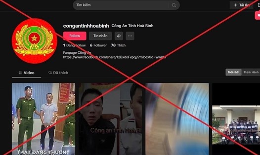 Tài khoản TikTok giả mạo Công an Hòa Bình. Ảnh: Minh Nguyễn
