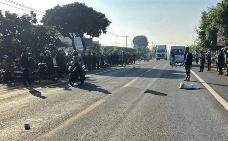 The scene of the accident that killed Ms. Xuan. Photo: Thanh Tuan