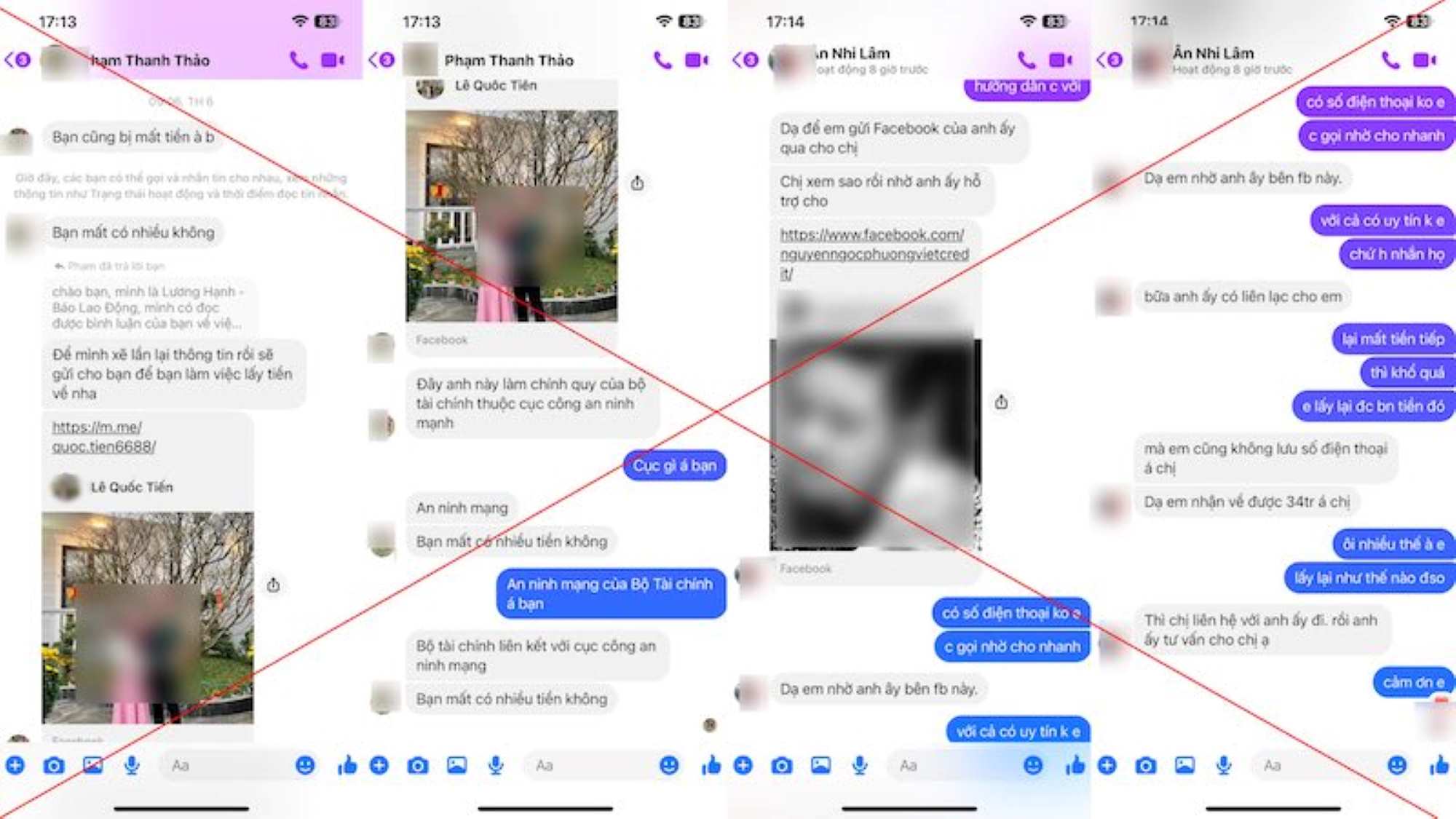 Dozens of fake Facebook accounts messaged victims on how to get back money they had previously scammed. 

Photo: Provided by the character