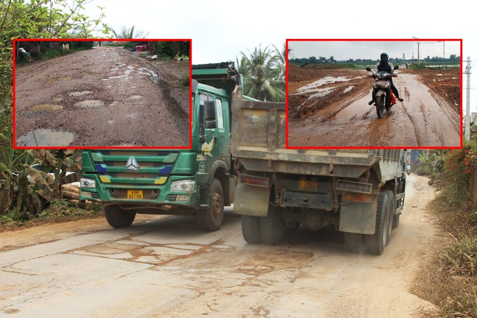 Through inspection, Binh Dinh has 4 provincial roads and 56 local roads severely damaged due to construction of the expressway project. Photo: Cong Tam